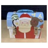 5-1/2" across metal Christmas lunch box