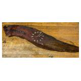 Vintage laquered cypress clock 38.5 in.