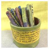 Handmade Stoneware Spiritual jar with pulling