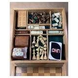12x12 wooden box full of games