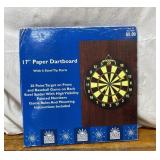 17" Paper Dartboard with 6 Steel Tip Darts,
