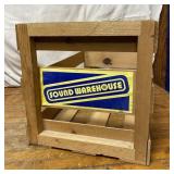 Sound Warehouse vintage vinyl crate, 24x14x13