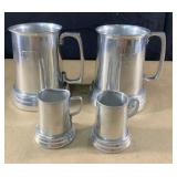 2 Vintage Playboy Bunny clear bottom & 2 plain