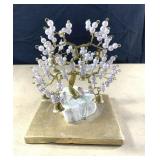 Vintage twisted wire w/ stones-5" tall