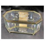 Glass Gold Bordered Jewelry Box Container