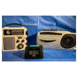 Weather radio, small boom box & alarm clock
