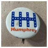 Vintage Hubert Humphrey political pin