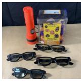 3-D glasses, Halloween and flashlight