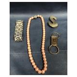 Keychain necklace braclet and brooch