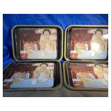 4 vintage Norman Rockwell serving trays