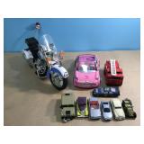 Police Motorcycle & Small Toy Cars