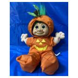 Troll doll in a a pumpkin suit Russ brand