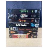 7 scary and action vhs tapes