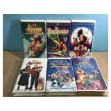 6 VHS Tapes- Tarzan, Annie, 101 Dalmatians &