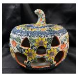 Polish Pottery Glass Jack-O-Lantern Decor