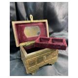 Vintage Metal Golden with Velvet lining Chest