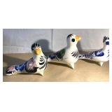 3 colorful birds, made in Mexico
