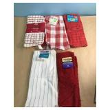 NEW White & Red Dish Cloths & Towels