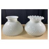 Vintage 6 1/2" tall milk glass hobnail hurricane