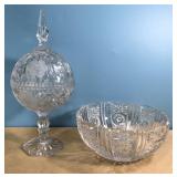 Vintage cut glass candy bowls