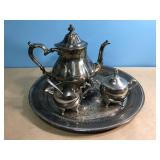 Vintage silverplate teapot set