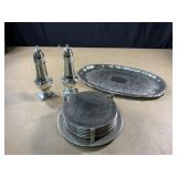 Coasters, no polish salt and pepper and serving