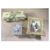 Lead crystal box with frosted butterfly, a box