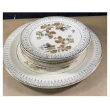 Vintage Crooksville platter and 6 saucers