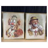 2 11x14" clown prints