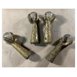 4" metal claws holding the glass ball for table
