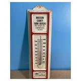 Vintage, metal advertising thermometer, Madison