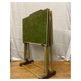 (3) Retro TV Trays and Holding Rack
