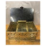 Little Metal Trinket Box, missing top handle,