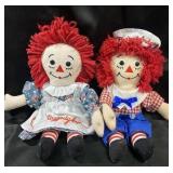 Vintage Raggedy Ann and Raggedy Andy Soft Dolls