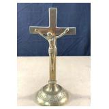 Vintage solid brass Crucifix 7"-Made in India