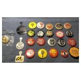 Vintage badges and buttons