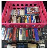 45+ VHS Movie Tapes and Crate