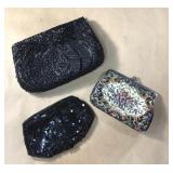 Vintage clutch purse and 2 coin purses