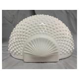 Vintage hobnail milk glass piece wall pocket