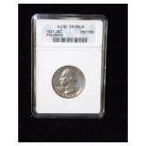 1937 Polished Quarter Graded AU 50