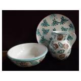 3 Piece Italian Stoneware- Pitcher/Bowl/Platter