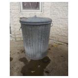 Wheeling Galvanized Trashcan with Lid