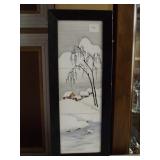 1940s Original Painting on Tile by H.Kanaya