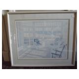 Blue & White Waterfront Scene
