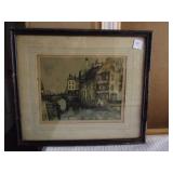 Bridge in Malines Vintage Print