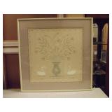 Floral Woodblock Signed  R.Adkins Limited Edition