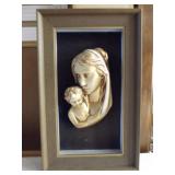 Madonna & Child 3D Bust in Shadow Box