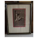 Signed Watercolor by Mazilo 1953 Primative Print