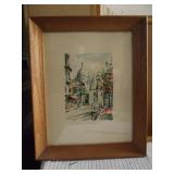 Watercolor Signed Paris Place Du Tertre