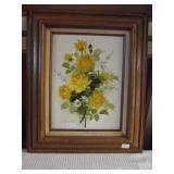 Yellow Rose Bouquet - Oil on Canvas by Edward